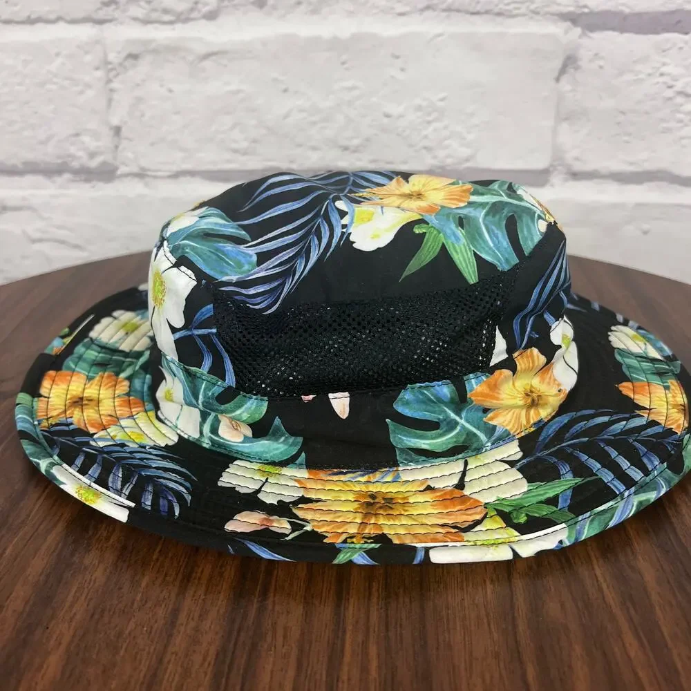 Hurley Mens S/M Tropical Coastal Vacation Beachy‎ Mesh Boonie Safari Bucket Hat